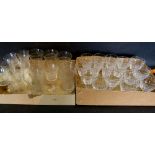 A Set of 19th Century Glasses together with various Edwardian etched glasses