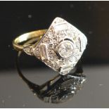 An 18ct. Yellow Gold Art Deco Style Diam