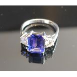 An 18ct. White Gold Tanzanite and Diamon