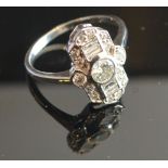 An 18ct. White Gold Art Deco Style Diamo