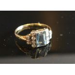 An 18ct. Yellow Gold Aquamarine and Diam