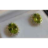 A Pair of 18ct. Yellow Gold Peridot and