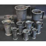 A Collection of Graduated Pewter Measure