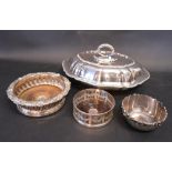 A Silver Plated Entree Dish, Cover and H