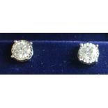 A Pair of 18ct. White Gold Large Diamond