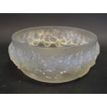 A Lalique Opalescent Primavera Pattern Glass Bowl, decorated in relief, moulded mark R Lalique,