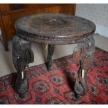 A Late 19th Early 20th Century African Carved Hardwood Occasional Table,