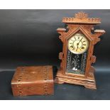 A Parquetry Inlaid Walnut Victorian Work Box,