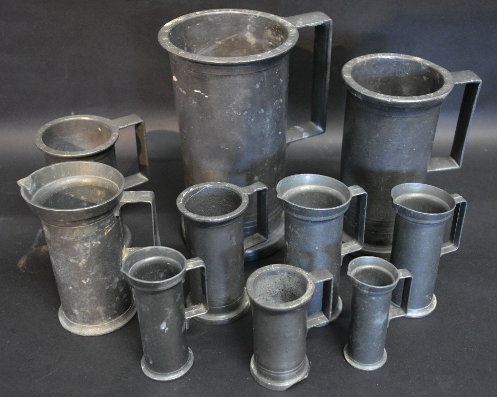 A Collection of Graduated Pewter Measures