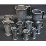 A Collection of Graduated Pewter Measures