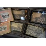 A Set of Four Early Black and White Hunting Prints,