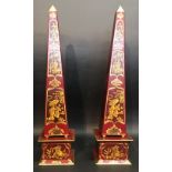 A Pair of Toll Ware Obelisk of Square Tapering Form,