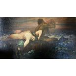 After Arnold Bocklin, 1827 - 1901, Switzerland TRITON AND NEREIDE Oil on canvas,