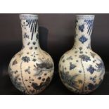 A Pair of Chinese Large Bottle Neck Vases,