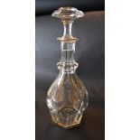 A 19th Century Cut Glass and Gilt Decorated Decanter with Stopper,