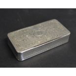 A Continental Silver Snuff Box of Rectangular Form,