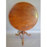 A Mahogany Pedestal Table, the circular