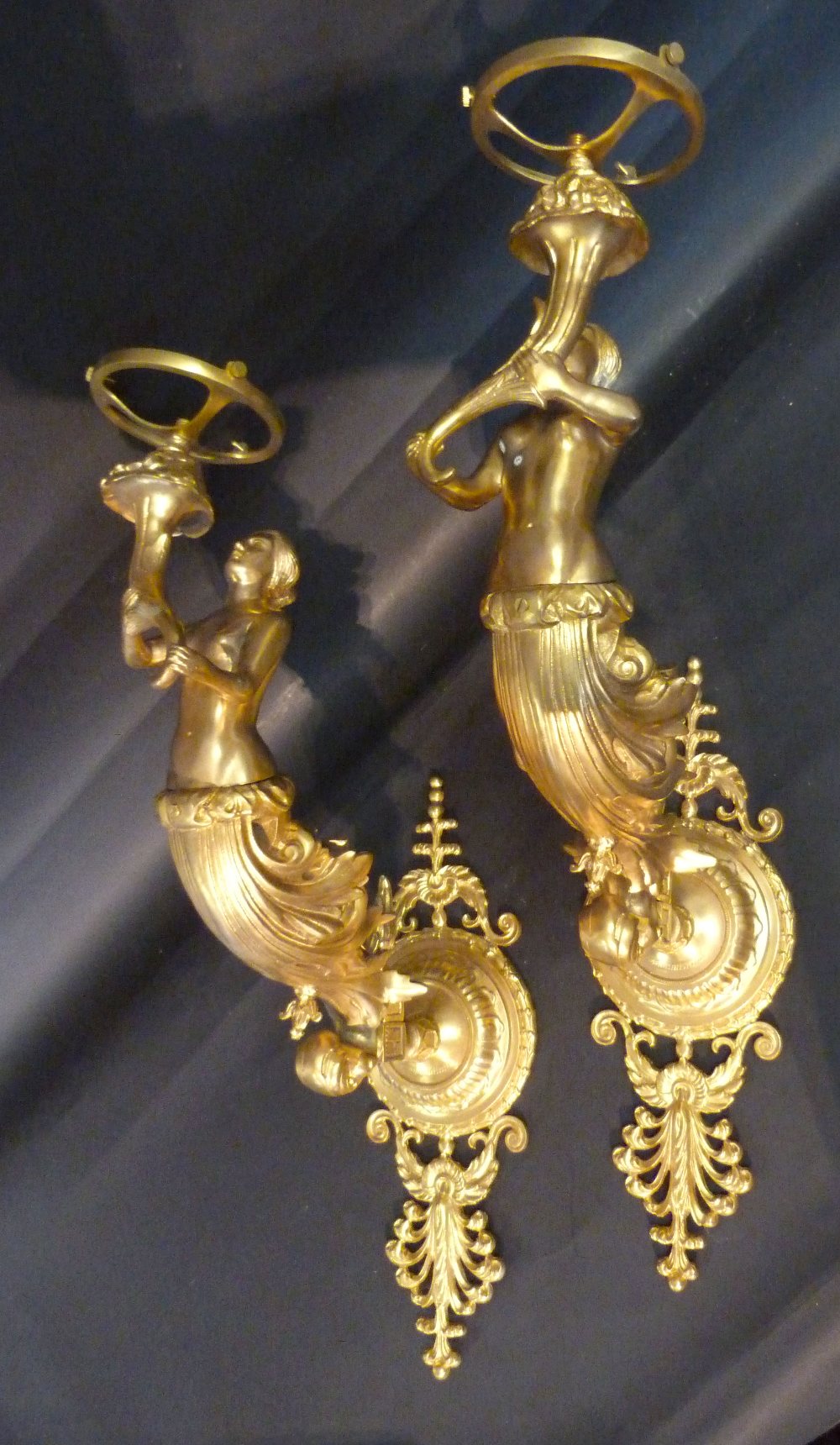 A Pair of French Ormolu Figural Wall Sco - Image 2 of 2