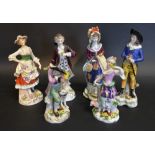 A Pair of Porcelain Figures in the form of a Lady and Gentleman decorated in polychrome enamels and