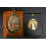 An Early 19th Century French Oval Portrait Miniature of Mademoiselle Malvina dated 1805,