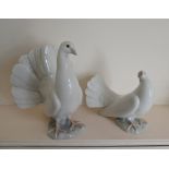 Two Lladro Porcelain Models in the form of Doves,