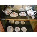 A Collection of Dresden Porcelain Tea Ware to include two teapots with covers,