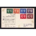 Great Britain - 1940 (6 May)  Centenary of the Postage Stamp FDC, some damage, t/a.