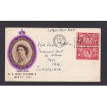 Great Britain - 1953 (3 June)  Coronation with 'Long Live the Queen' slogan on 2x2½d stamps on