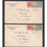 Jersey - 1943 (1 June)  Jersey views ½d + 1d on display Cover.  2 covers.