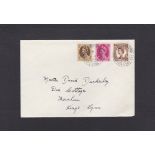 Great Britain - 1953 (6 July)  5d, 8d and 1/- values, on plain FDC.