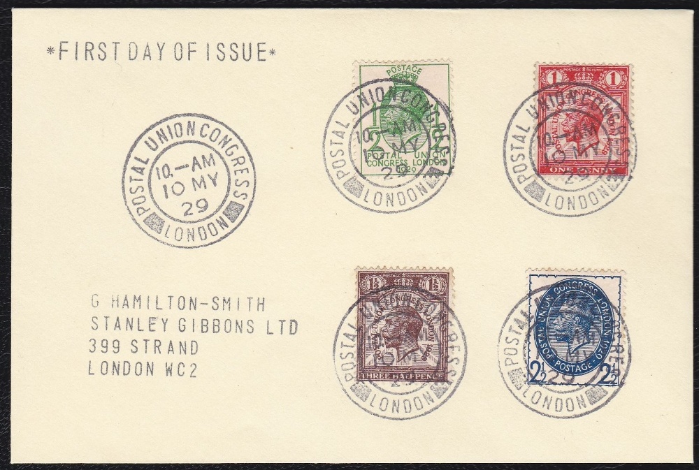 Great Britain - 1929 (10 May) FDC  Postal Union Congress, ½d - 2½d Set, a very fine forgery,