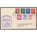 1963 (29 Jan)  Phosphor Line ½d to 4½d Glasgow First Official used FDC.  Glasgow c.d.s., scarce.