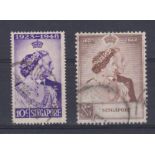 Singapore - 1948  Royal Wedding set, SG 31/32, fine used.