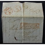 London - 1839 EL  London to Charing, Kent, charged 8d; double boxed "Put in after _ o'clock at