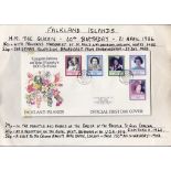 Falkland Islands - 1986  H.M. The Queen's 60th Birthday set on official F.D.C.