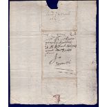 Norfolk - 1661 (1 Oct)  Pengelly Yarmouth to Norwich, Script answer 3rd Oct 1661.