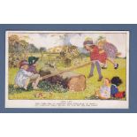 Artist - M. Sowerby, Children "See-Saw" Milton Playtime. Used