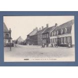 Belgium - Watou, Begian. Good view of the street and buildings with row of children facing. 1914 -