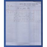 Suffolk 1865 Letter-headed Invoice  Dr. To John Fox, Auction, Land and Estate Agency Office, 5