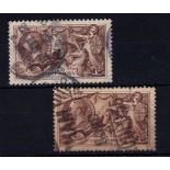 Great Britain 1934 2/6 SG 450 (2) used, re-engraved