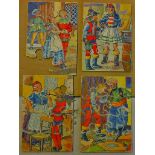 Jigsaw puzzles: 5 old small 8 piece puzzles with piece missing from one of them. Delightful.