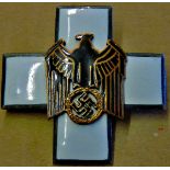 German Social Welfare Cross 2nd class with horizontal pin back. Enamel in excellent condition made