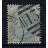 Great Britain 1876 1/- green, SG 150, plate 13, used. Cat œ160