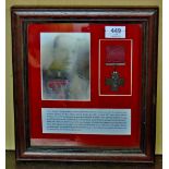 Victoria Cross Replica in a display box, L-Corpl Henry Weale who was awarded the Victoria Cross on