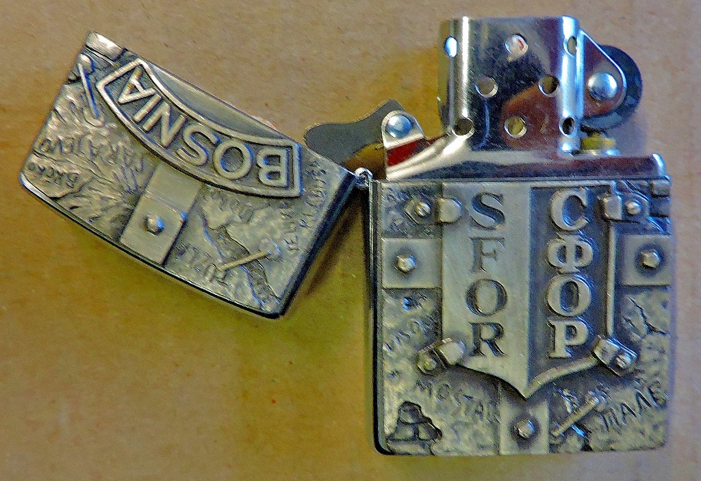 Bosnia No.2 SFOR Windproof Zippo Lighter, in unused condition in its original box. Unofficial design - Image 2 of 3