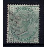 Great Britain 1873 1/- green, plate 12, SG 150, fine used, Cat œ160 + +
