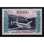 France 1954 1000fr Air SG 1197 BR763 Provence Transport Aeroplane Cat 160 lightly mounted mint