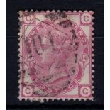 Great Britain 1874 3d rose, watermark spray, plate 14, SG 143, fine used. Cat œ80