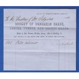 Suffolk 1864 Letter-headed Invoice  'Bought of Benjamin Barns' ; Cooper, Turner and Basket maker, 62