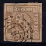 Germany (Bavaria) 1862/3 9k bistre-brown SG 29 fine used Cat œ130 +